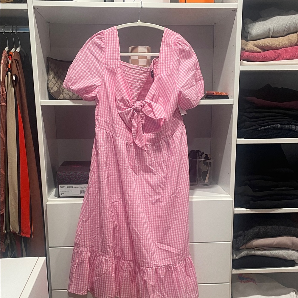 Allegra K Pink Gingham Dress